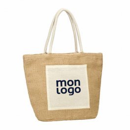 SAC EN JUTE PERSONNALISABLE AVEC POCHE 'NIA'