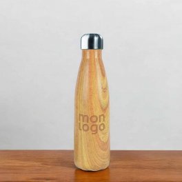 BOUTEILLE ISOTHERME PUBLICITAIRE EN INOX 500ML 'ASTRIO WOOD'