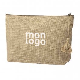 TROUSSE DE TOILETTE PERSONNALISABLE EN JUTE 'BUZY'