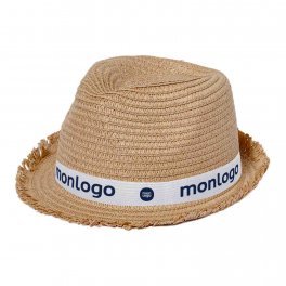 CHAPEAU PAILLE BORDURES FRANGES PERSONNALISABLE 'HARMONA'