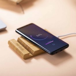 CHARGEUR INDUCTION 15W BAMBOU PERSONNALISABLE 'LEGNO'