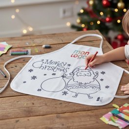 TABLIER NOEL A COLORIER PERSONNALISABLE 'COLKIDS'