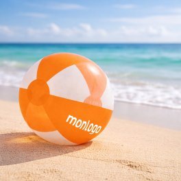 BALLON DE PLAGE PERSONNALISABLE 'PETIT PLAYA TRANSPARENT'