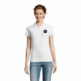 RAPIDE 4J POLO PUBLICITAIRE FEMME 'PEOPLE' BLANC 210 GR/M²