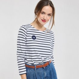 TEE SHIRT FEMME MARINIERE PERSONNALISE 'PLOZEVET'