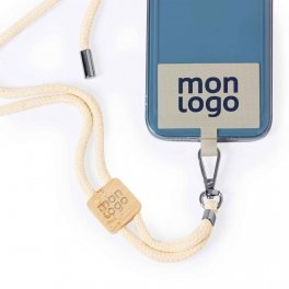 CORDON TOUR DE COU PERSONNALISABLE TELEPHONE 'NURAS COTON'