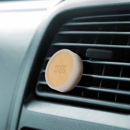 DESODORISANT VOITURE ROND PERSONNALISE 'LOHNA BAMBOU'