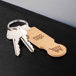 PORTE CLE PERSONNALISE EN BAMBOU JETON 'BEAVOR'