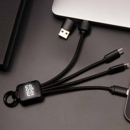 CÂBLE 3 EN 1  PERSONNALISABLE LOGO LUMINEUX 'ANAT SMART'