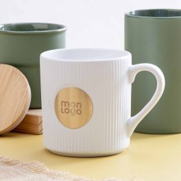 MUG CERAMIQUE 330ML AVEC PLAQUE PERSONNALISABLE 'GROBI'