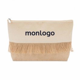 TROUSSE DE TOILETTE PERSONNALISE EN COTON ET JUTE 'LALO'