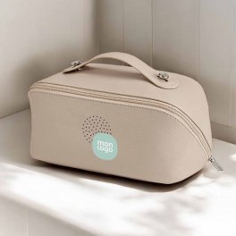 TROUSSE DE TOILETTE CUIR RECYCLE PERSONNALISABLE 'ANGELE'
