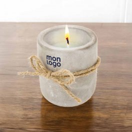BOUGIE PARFUMEE PERSONNALISEE DANS POT EFFET CIMENT 'CIMBI'