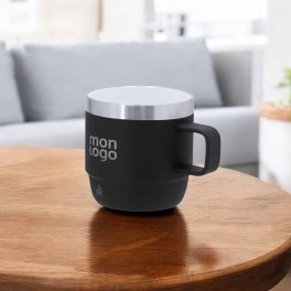 MUG ACIER ET CERAMIQUE PERSONNALISE 180ML 'BLUYVO'