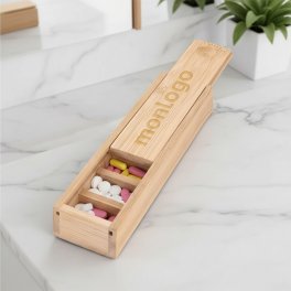 PILULIER HEBDOMADAIRE EN BAMBOU PERSONNALISE 'RONVI'
