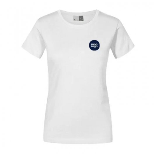 TEE SHIRT BLANC PERSONNALISABLE FEMME PROMODORO® 'NAVE' 180 GR/M²