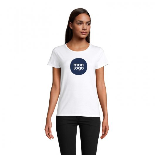 TEE SHIRT BLANC PERSONNALISABLE FEMME 'CRUSADER WOMEN' 150 GR/M²