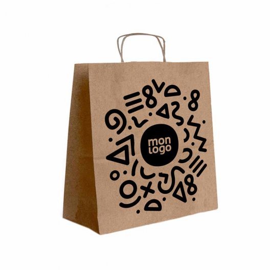 SAC PUBLICITAIRE ANSES TORSADEES 18X8X21 KRAFT 'TORSI'