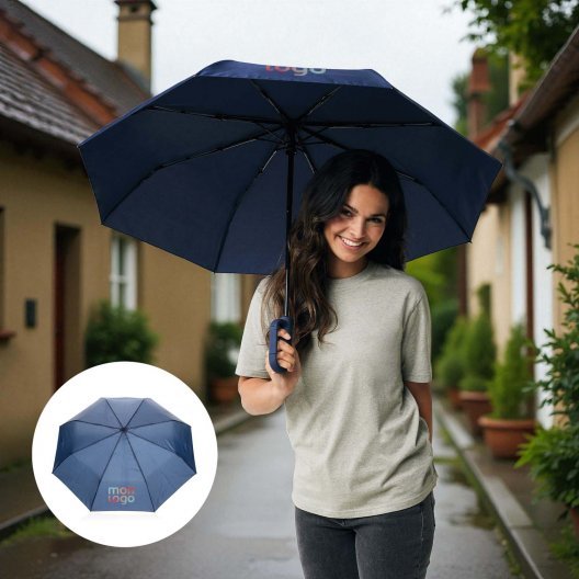 PARAPLUIE AVEC MOUSQUETON RPET PERSONNALISABLE 'YARA' 
