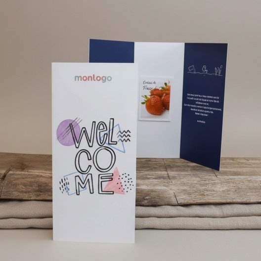 CARTE 3 VOLETS AVEC GRAINES PERSONNALISABLE 'POUVOI'