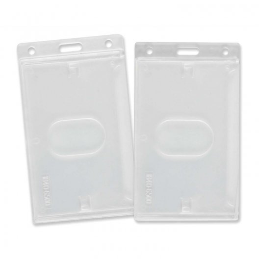 PORTE BADGE PERSONNALISABLE VERTICAL RIGIDE ENCOCHE 'PERY'