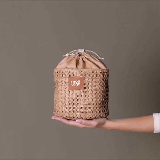 BOURSE EN RAPHIA PERSONNALISEE 'LEZO'