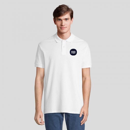 POLO MIXTE PERSONNALISABLE BLANC 'PACIFIC' 210G/M2