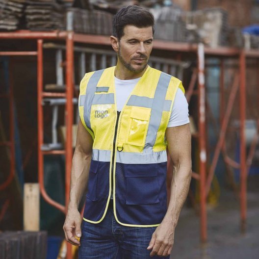 GILET SECURITE PERSONNALISE 'BERLIN MESH RPET'