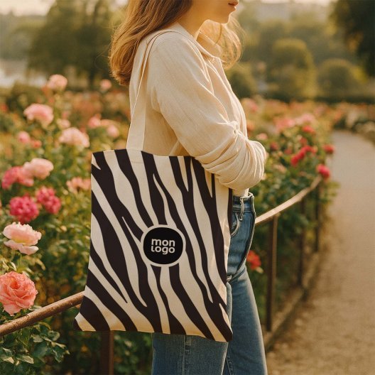 TOTE BAG IMPRESSION ZEBRE PERSONNALISABLE 'TICTOC'