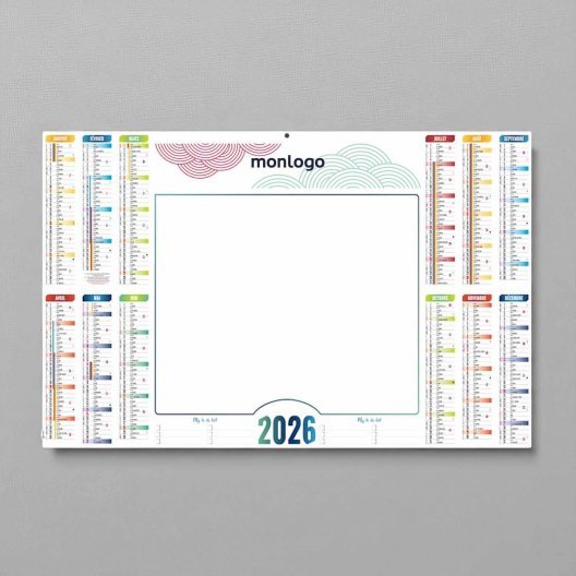 CALENDRIER BANCAIRE EFFACABLE PERSONNALISABLE 'VELEDI'