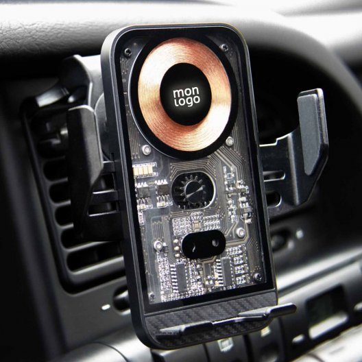 SUPPORT CHARGEUR DE VOITURE PERSONNALISABLE 15W 'CUIVROUT'