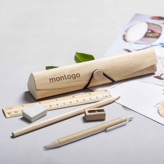 SET ECRITURE BOIS PERSONNALISABLE 'JUSTIN'