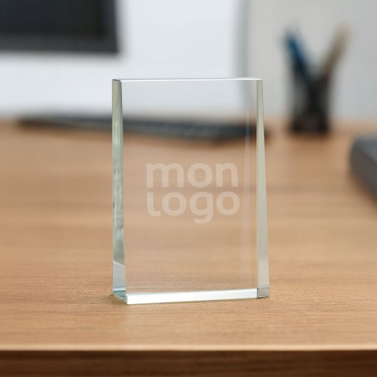 TROPHEE EN VERRE PERSONNALISE 'VICKY PLAQUE'