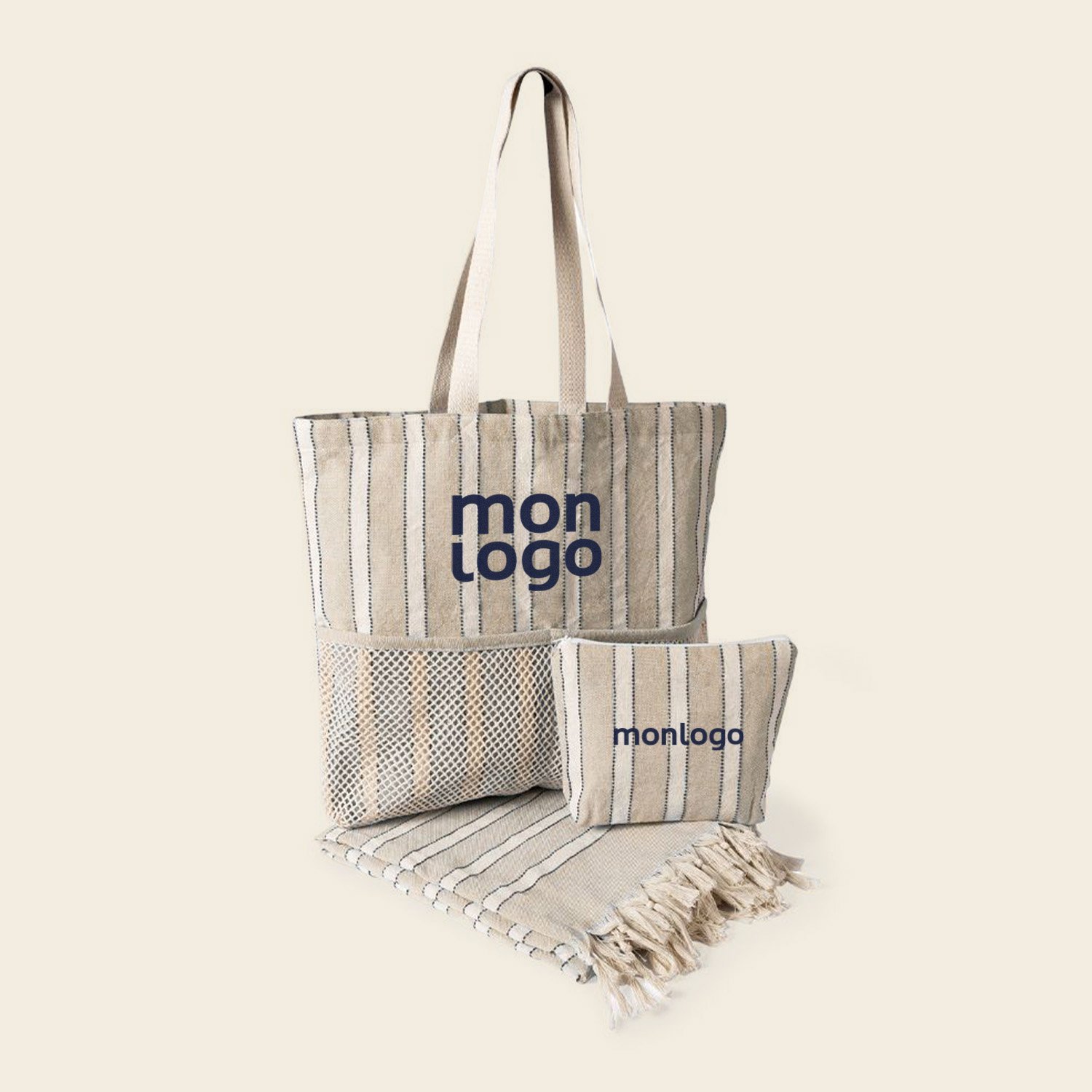 SET DE PLAGE FOUTA SAC PERSONNALISABLE 'SUNLIGHT'