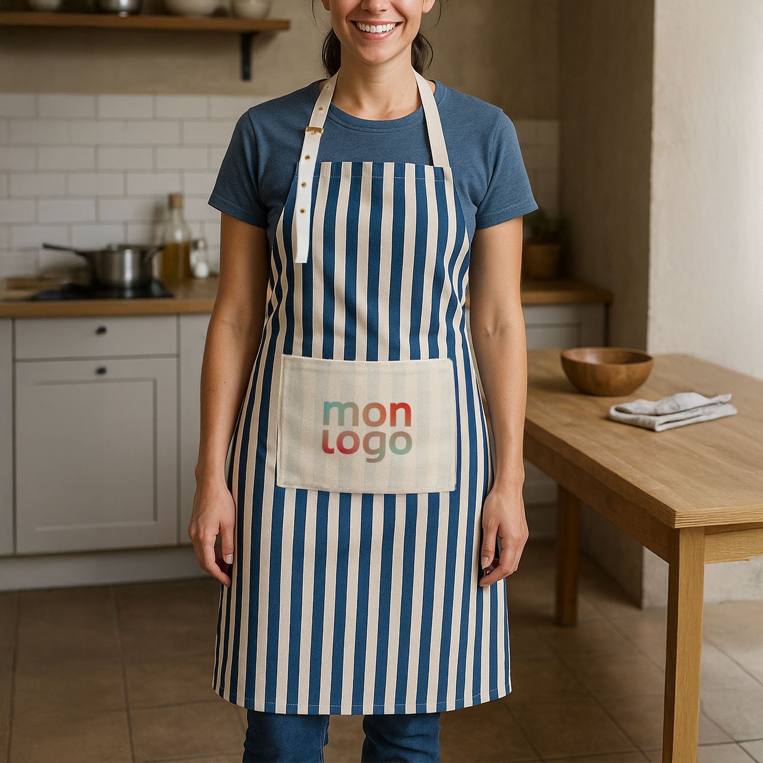 TABLIER RAYE PERSONNALISE 'KUIRTAL'