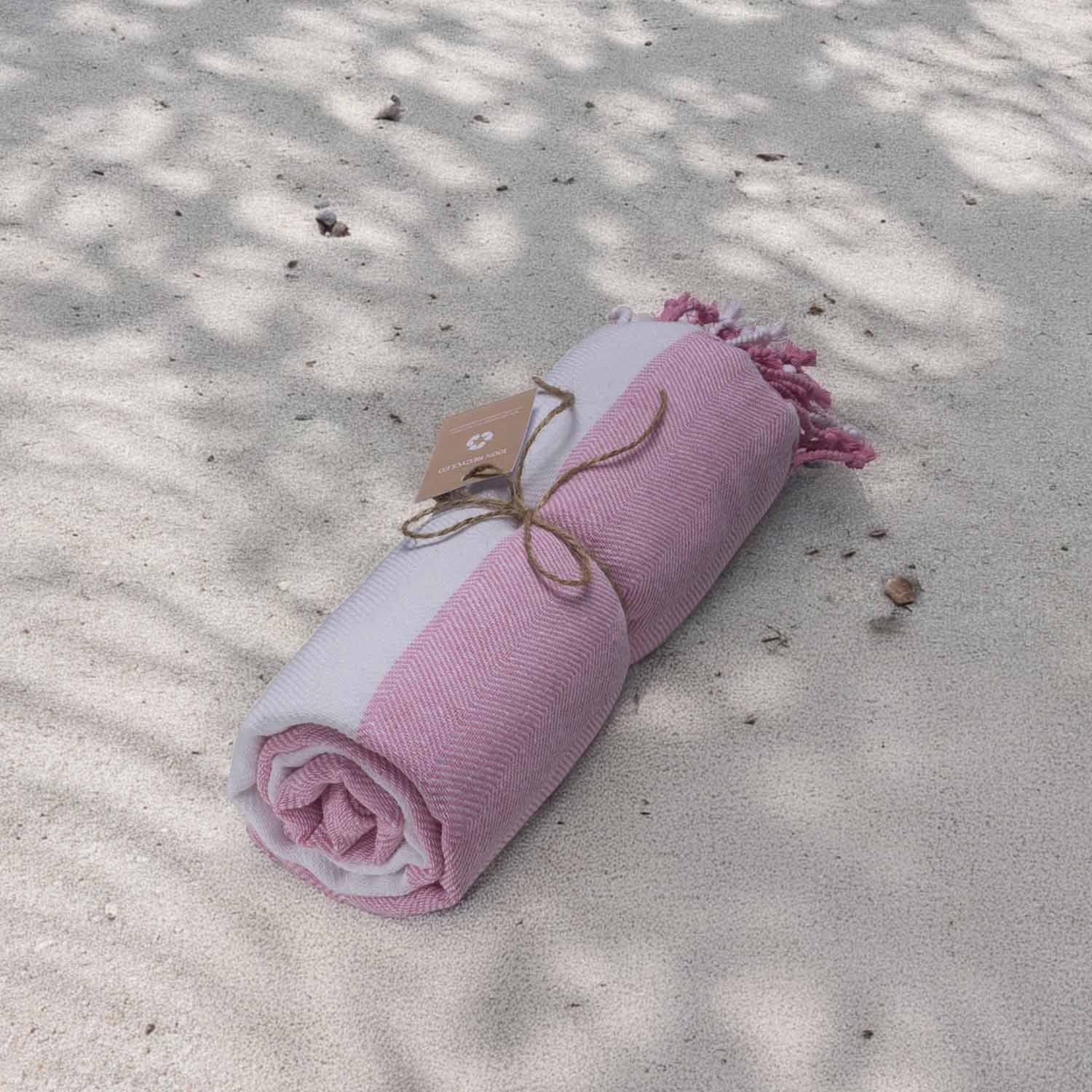 PAREO/FOUTA PERSONNALISABLE 'HORTENSE RAYURE 180 RPET'